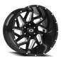 Vision Spyder 20X12 Gloss Black Milled Spoke Wheel