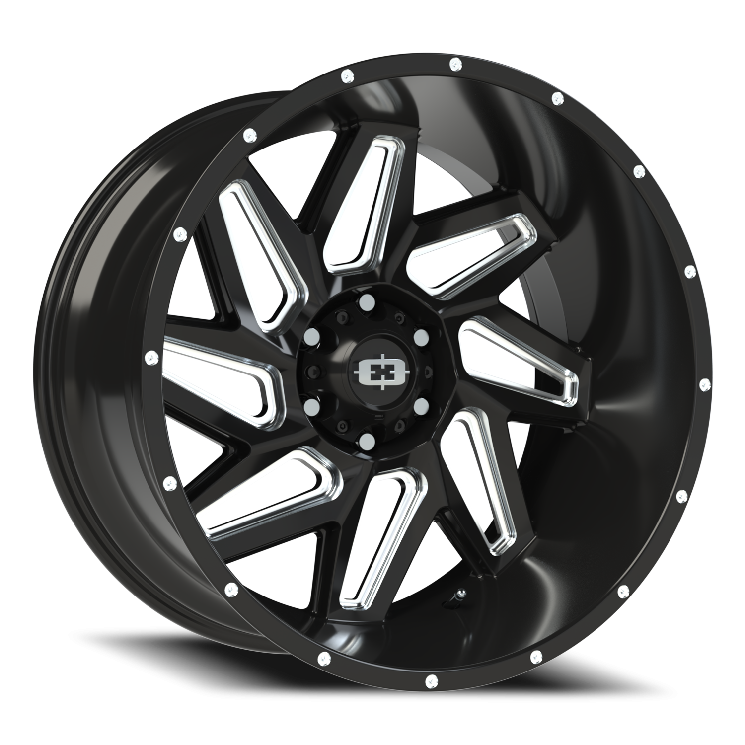 Vision Spyder 22X10 Gloss Black Milled Spoke Wheel
