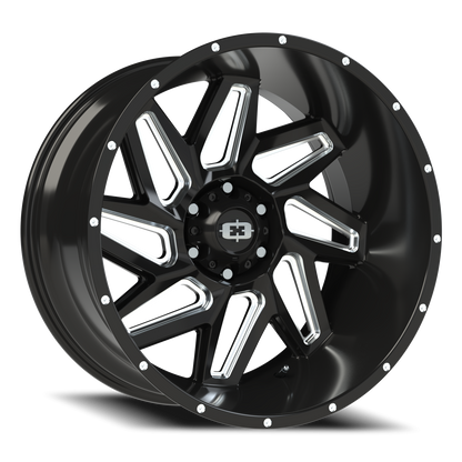 Vision Spyder 22X10 Gloss Black Milled Spoke Wheel