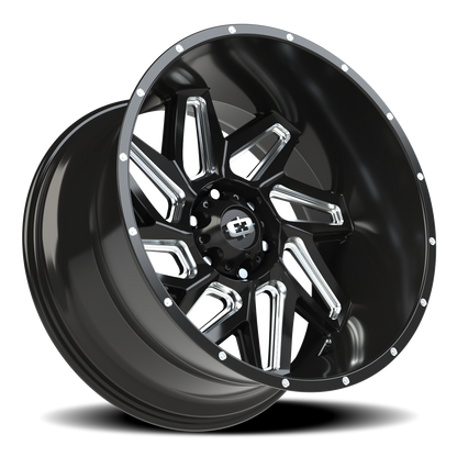 Vision Spyder 22X10 Gloss Black Milled Spoke Wheel