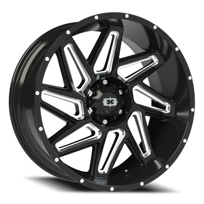 Vision Spyder 22X10 Gloss Black Milled Spoke Wheel