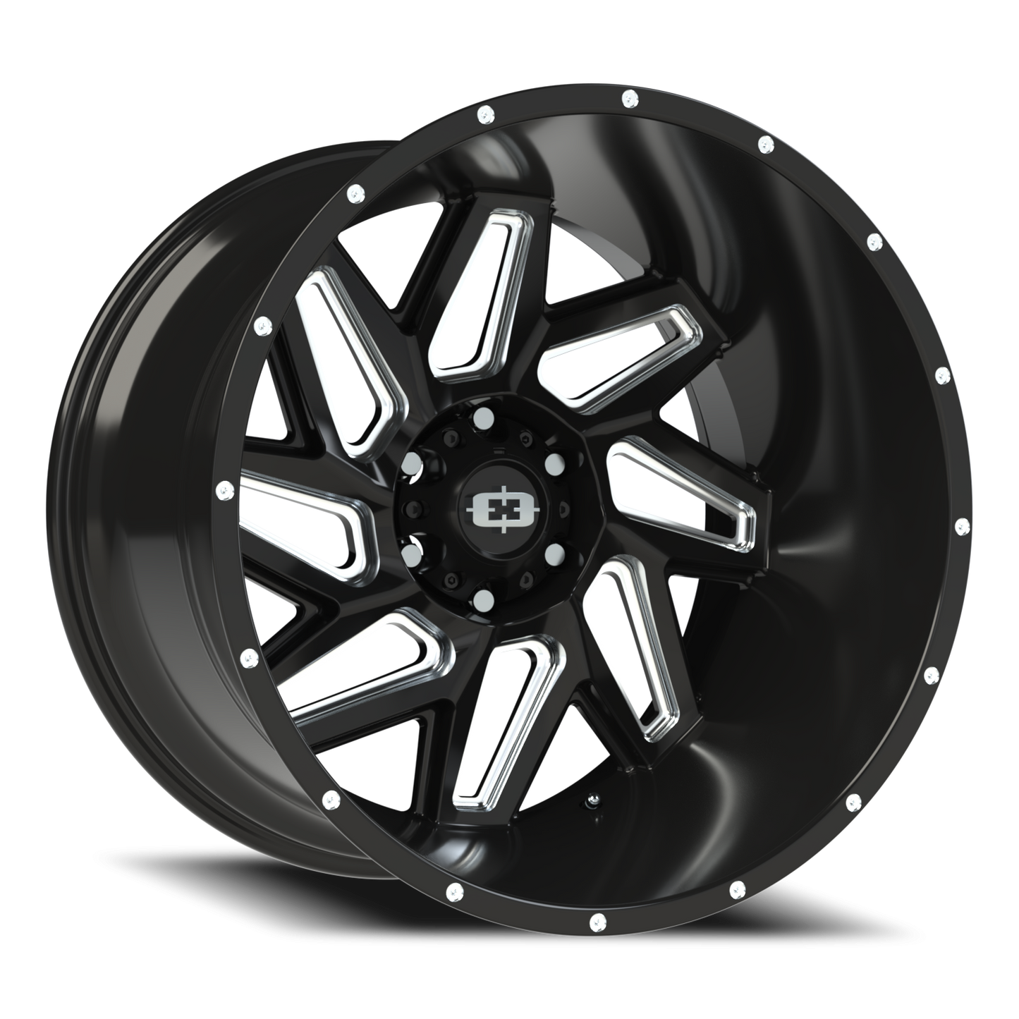 Vision Spyder 22X14 Gloss Black Milled Spoke Wheel