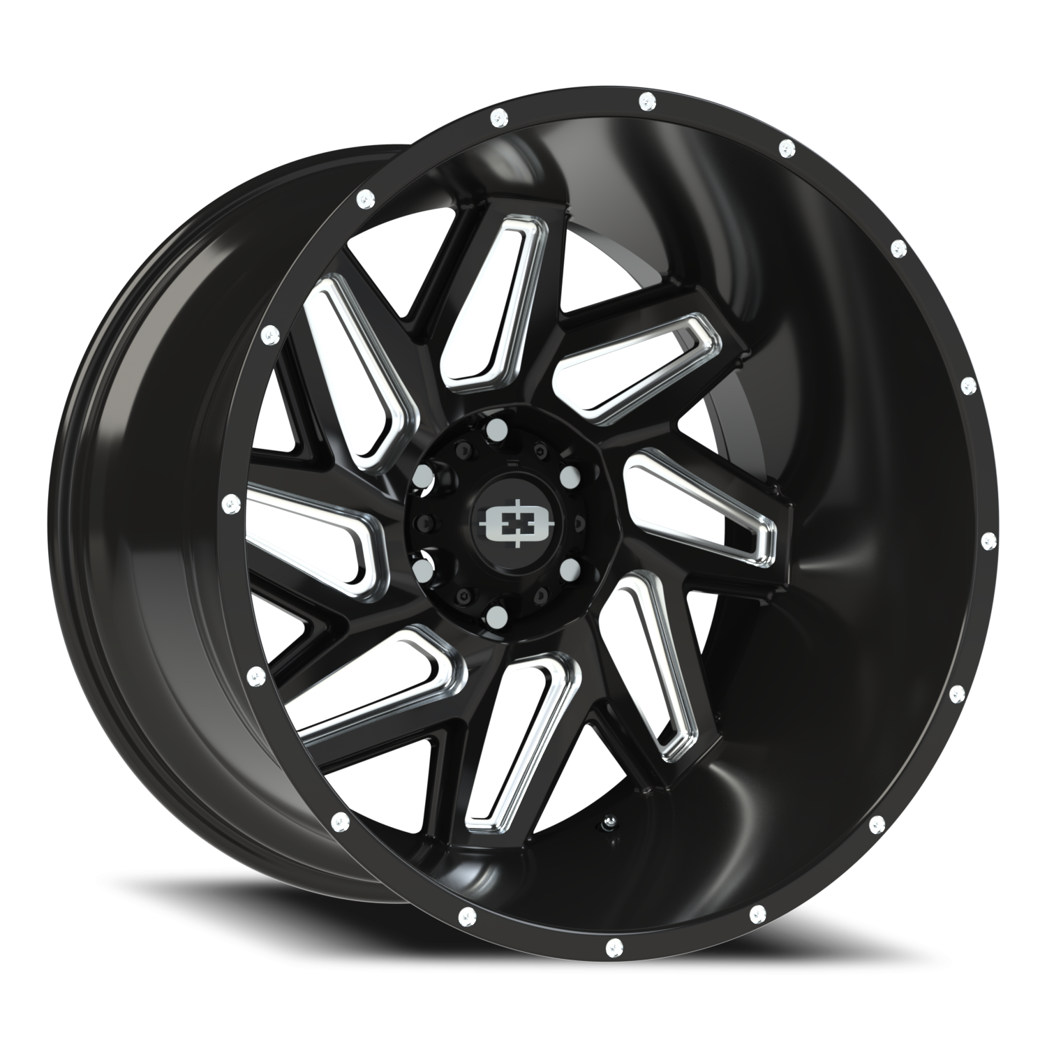 Vision Spyder 22X14 Gloss Black Milled Spoke Wheel