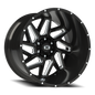 Vision Spyder 22X14 Gloss Black Milled Spoke Wheel