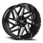 Vision Spyder 24X12 Gloss Black Milled Spoke Wheel