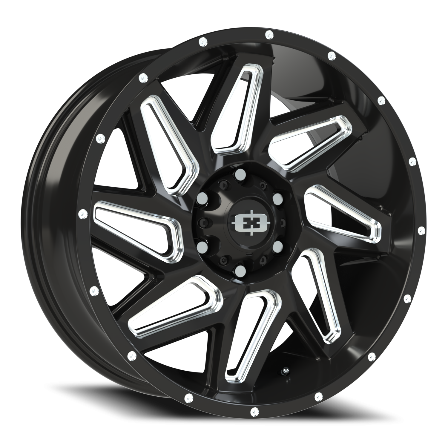 Vision Spyder 20X9 Gloss Black Milled Spoke Wheel