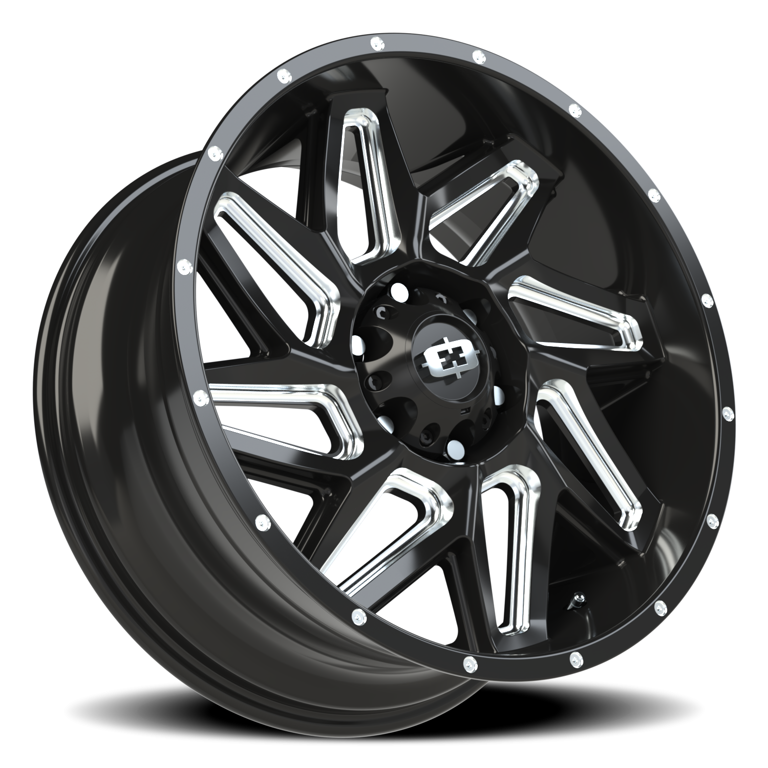 Vision Spyder 20X9 Gloss Black Milled Spoke Wheel