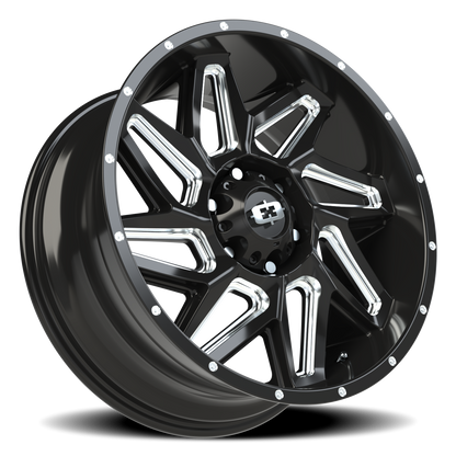Vision Spyder 20X9 Gloss Black Milled Spoke Wheel