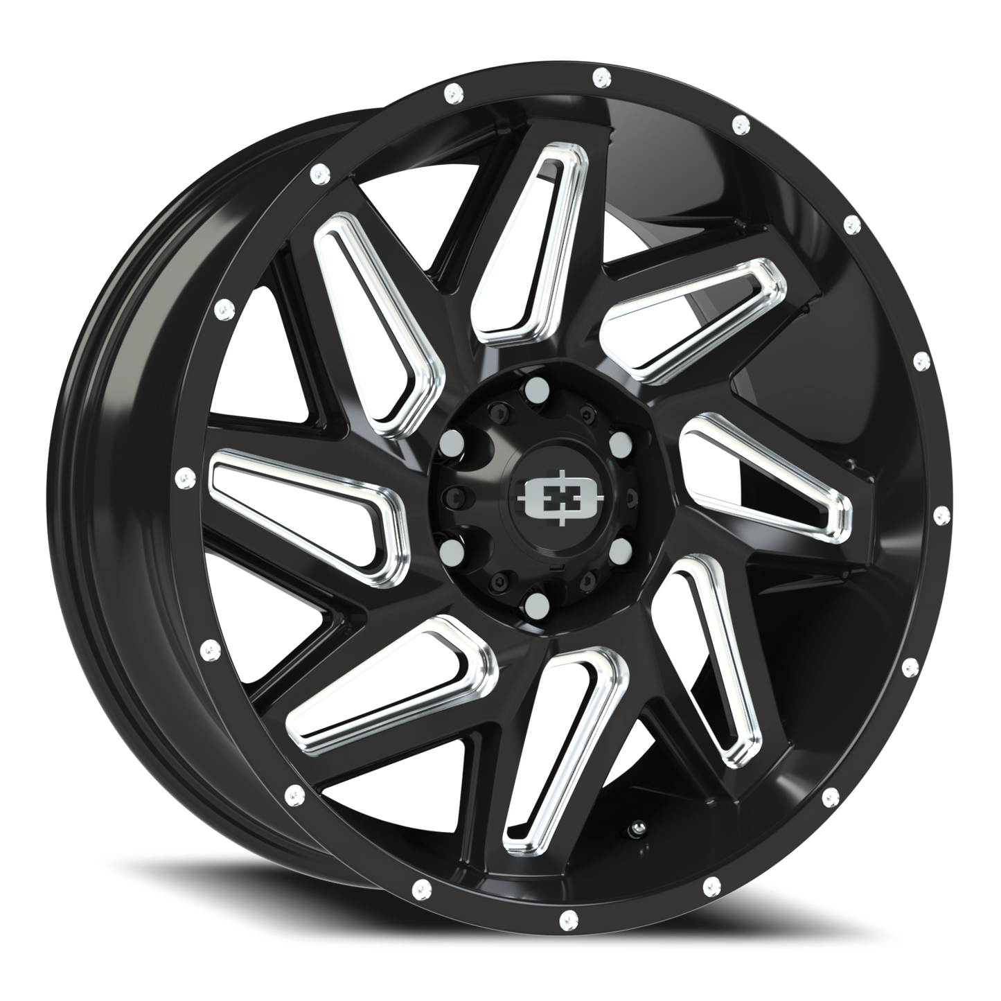 Vision Spyder 20X9 Gloss Black Milled Spoke Wheel