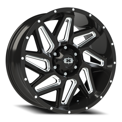 Vision Spyder 20X9 Gloss Black Milled Spoke Wheel