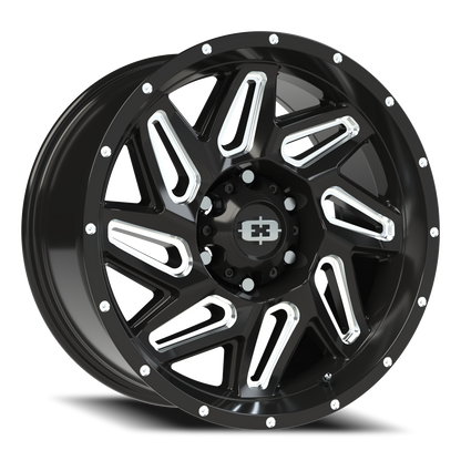 Vision Spyder 18X9 Gloss Black Milled Spoke Wheel