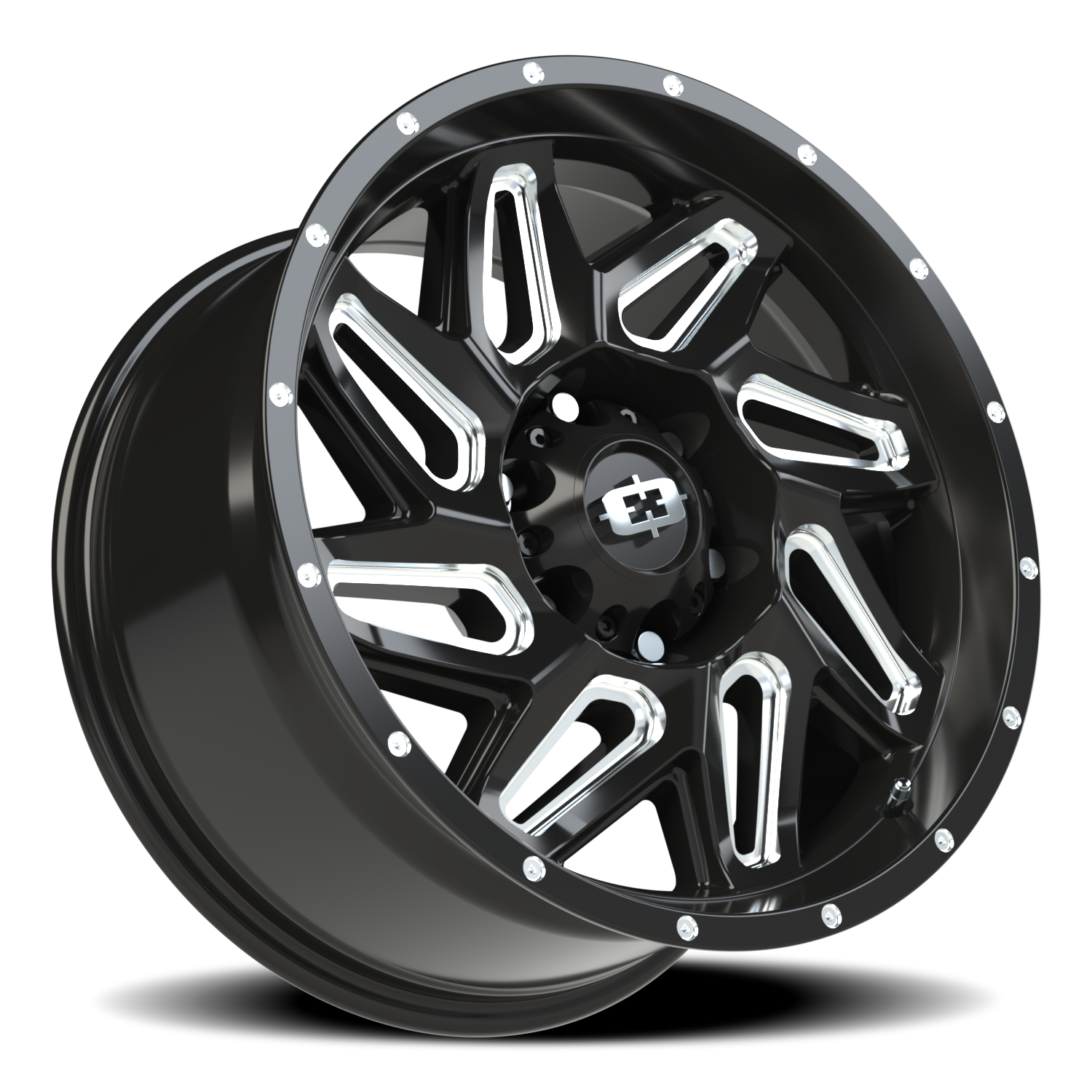 Vision Spyder 18X9 Gloss Black Milled Spoke Wheel