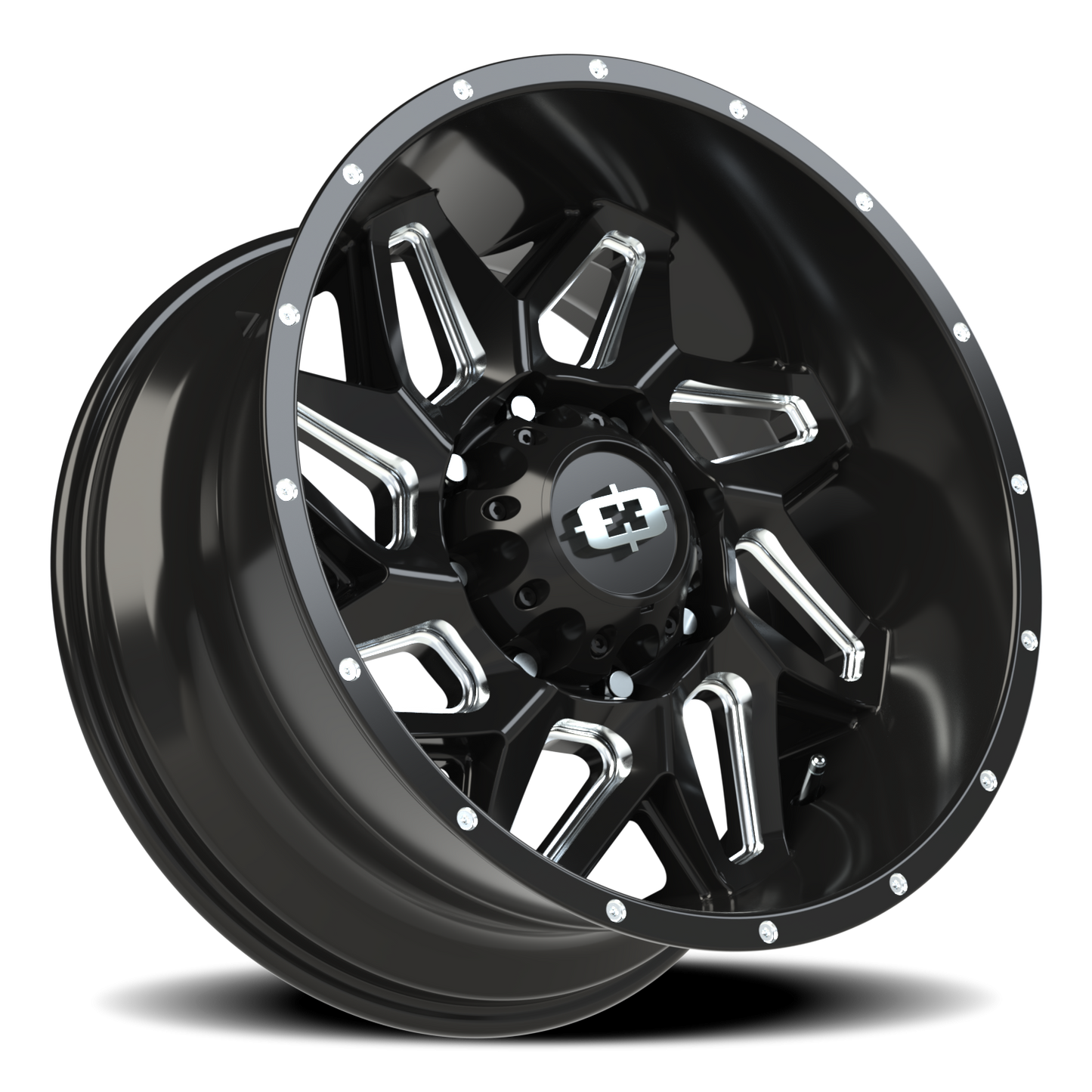 Vision Spyder 20X10 Gloss Black Milled Spoke Wheel