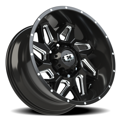 Vision Spyder 20X10 Gloss Black Milled Spoke Wheel
