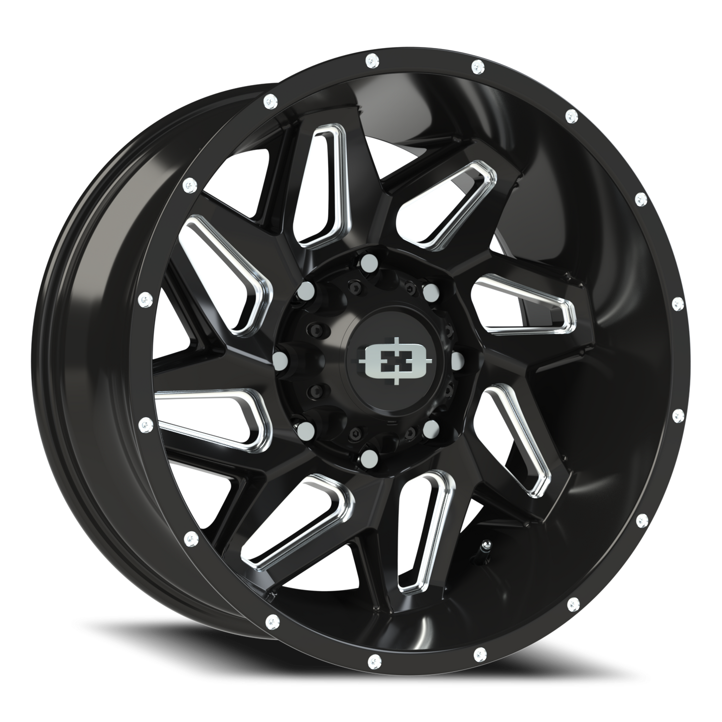 Vision Spyder 20X10 Gloss Black Milled Spoke Wheel