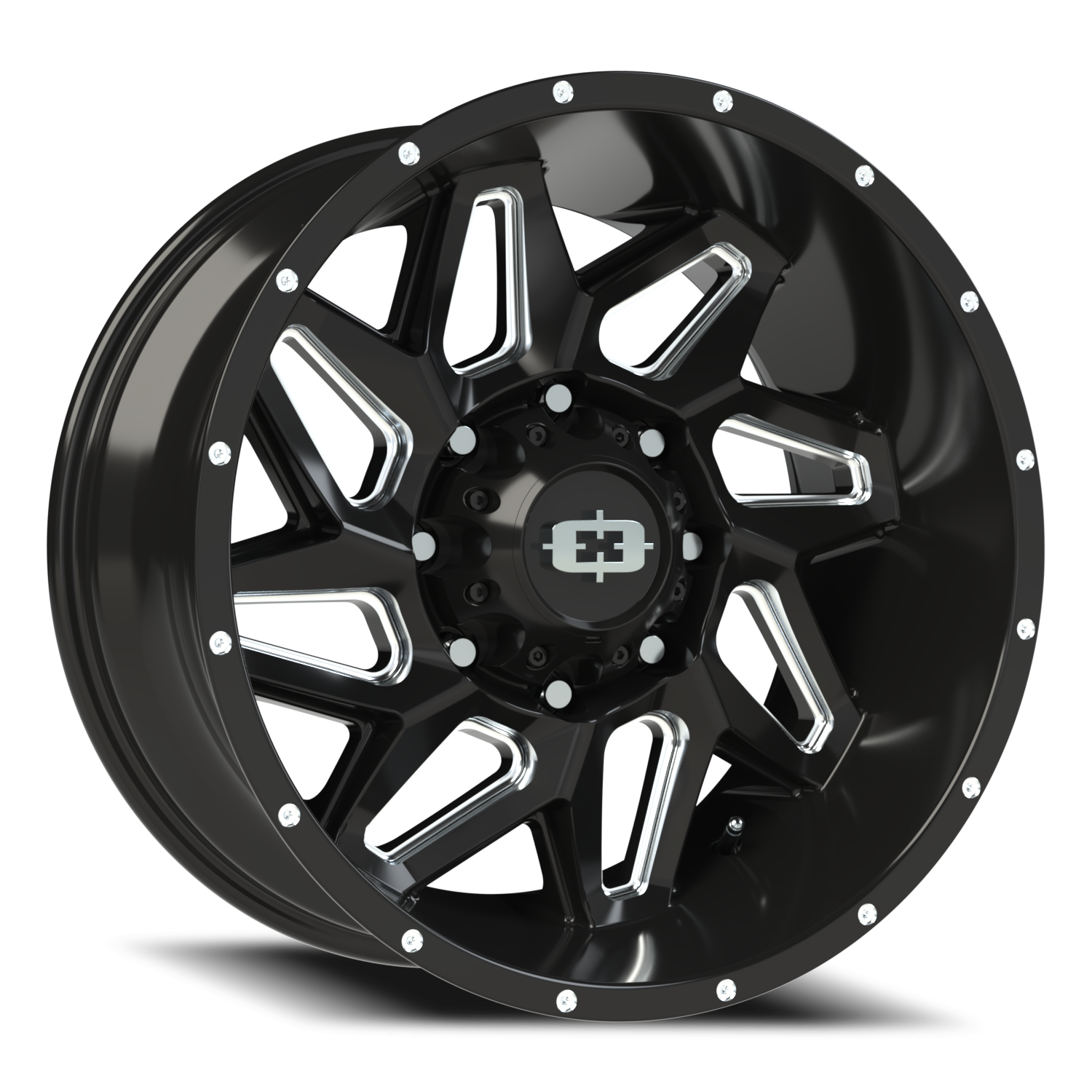 Vision Spyder 20X10 Gloss Black Milled Spoke Wheel