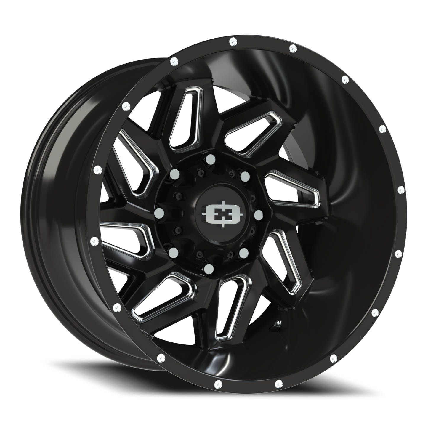 Vision Spyder 20X12 Gloss Black Milled Spoke Wheel