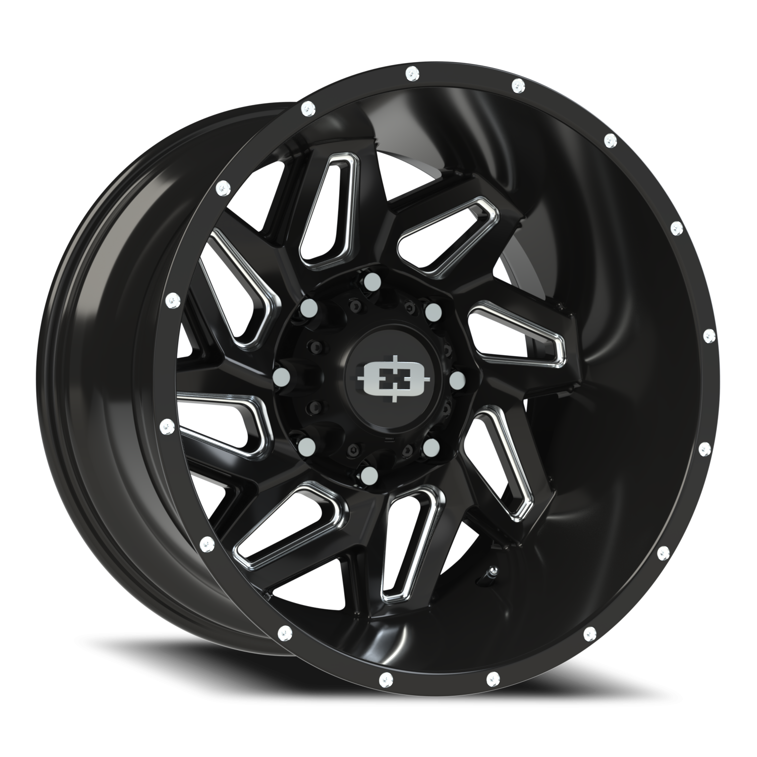 Vision Spyder 20X12 Gloss Black Milled Spoke Wheel