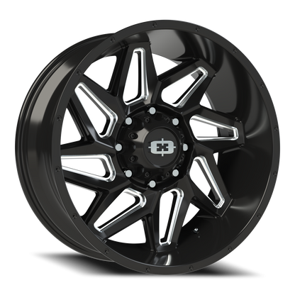 Vision Spyder 22X10 Gloss Black Milled Spoke Wheel