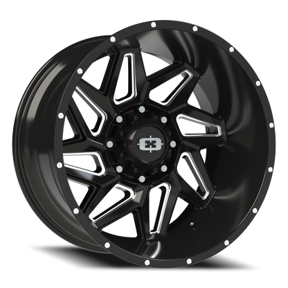 Vision Spyder 22X12 Gloss Black Milled Spoke Wheel