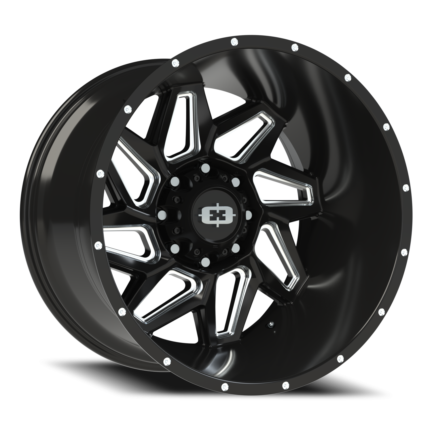 Vision Spyder 22X14 Gloss Black Milled Spoke Wheel