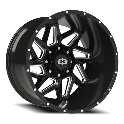 Vision Spyder 22X14 Gloss Black Milled Spoke Wheel