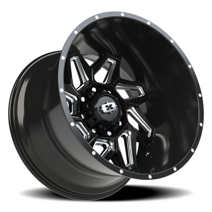 Vision Spyder 22X14 Gloss Black Milled Spoke Wheel