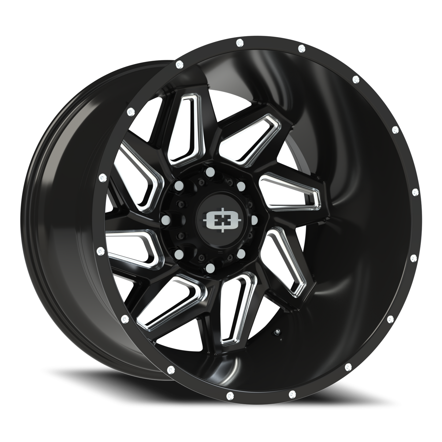 Vision Spyder 22X14 Gloss Black Milled Spoke Wheel