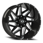 Vision Spyder 24X12 Gloss Black Milled Spoke Wheel