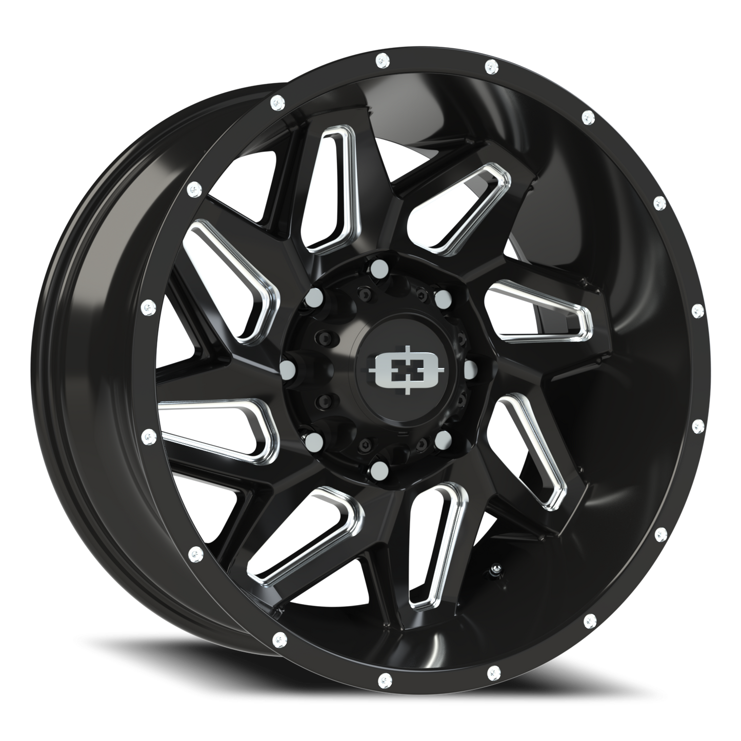 Vision Spyder 20X9 Gloss Black Milled Spoke Wheel