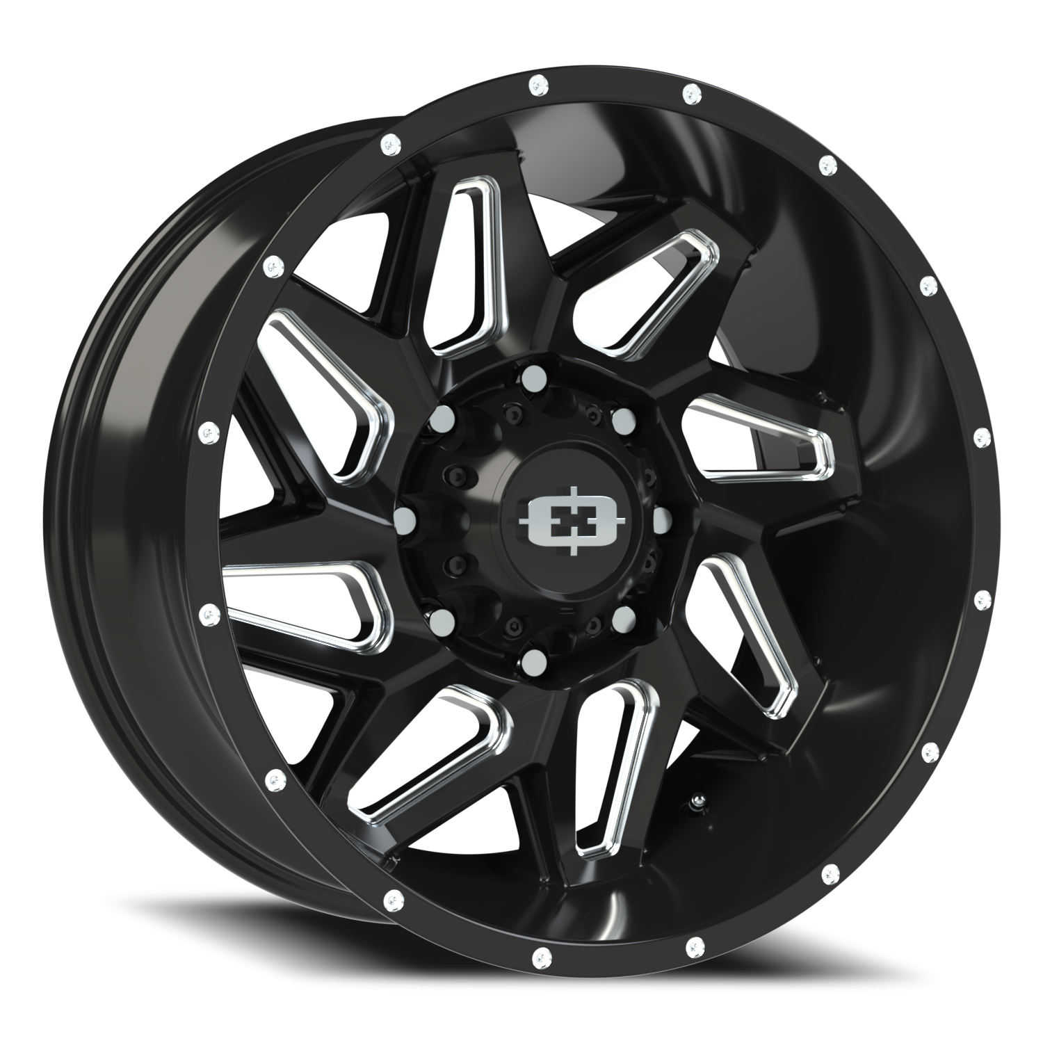 Vision Spyder 20X9 Gloss Black Milled Spoke Wheel