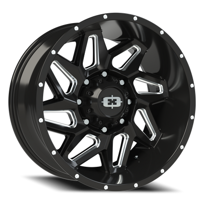Vision Spyder 20X9 Gloss Black Milled Spoke Wheel