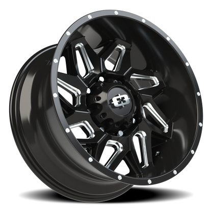 Vision Spyder 20X9 Gloss Black Milled Spoke Wheel