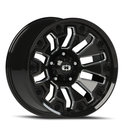 Vision Whl 18X9 Gloss Black Milled Spoke with Black Bolt Inserts Wheel