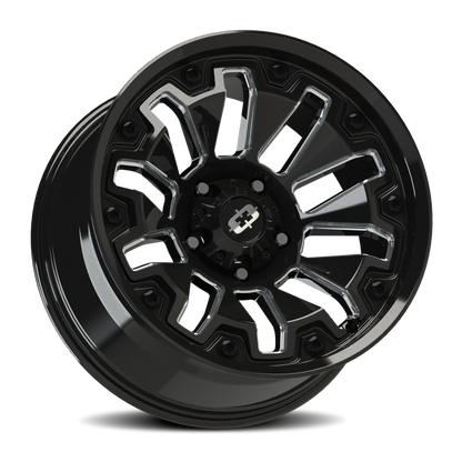 Vision Whl 18X9 Gloss Black Milled Spoke with Black Bolt Inserts Wheel