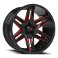 Vision Raz 20X10 Gloss Black Milled Spoke with Red Tint Wheel