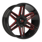 Vision Raz 22X10 Gloss Black Milled Spoke with Red Tint Wheel