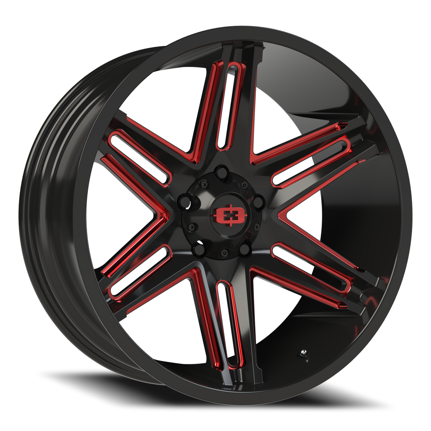 Vision Raz 22X10 Gloss Black Milled Spoke with Red Tint Wheel
