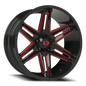 Vision Raz 22X10 Gloss Black Milled Spoke with Red Tint Wheel