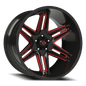Vision Raz 22X12 Gloss Black Milled Spoke with Red Tint Wheel