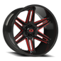 Vision Raz 22X12 Gloss Black Milled Spoke with Red Tint Wheel