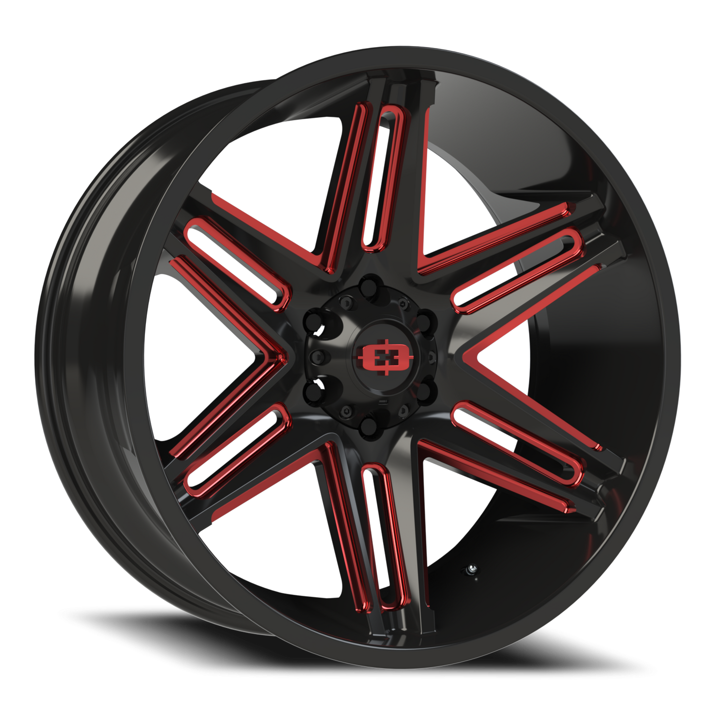Vision Raz 22X10 Gloss Black Milled Spoke with Red Tint Wheel