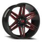 Vision Raz 22X10 Gloss Black Milled Spoke with Red Tint Wheel