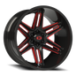 Vision Raz 22X12 Gloss Black Milled Spoke with Red Tint Wheel