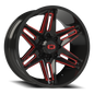 Vision Raz 22X10 Gloss Black Milled Spoke with Red Tint Wheel