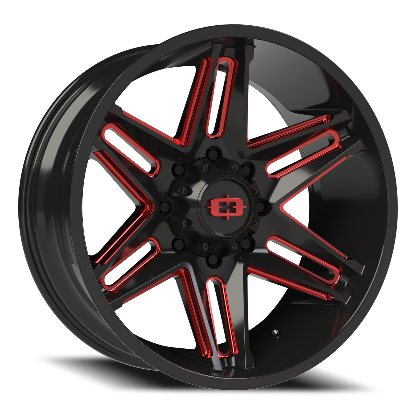 Vision Raz 22X10 Gloss Black Milled Spoke with Red Tint Wheel