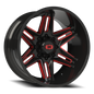 Vision Raz 22X12 Gloss Black Milled Spoke with Red Tint Wheel