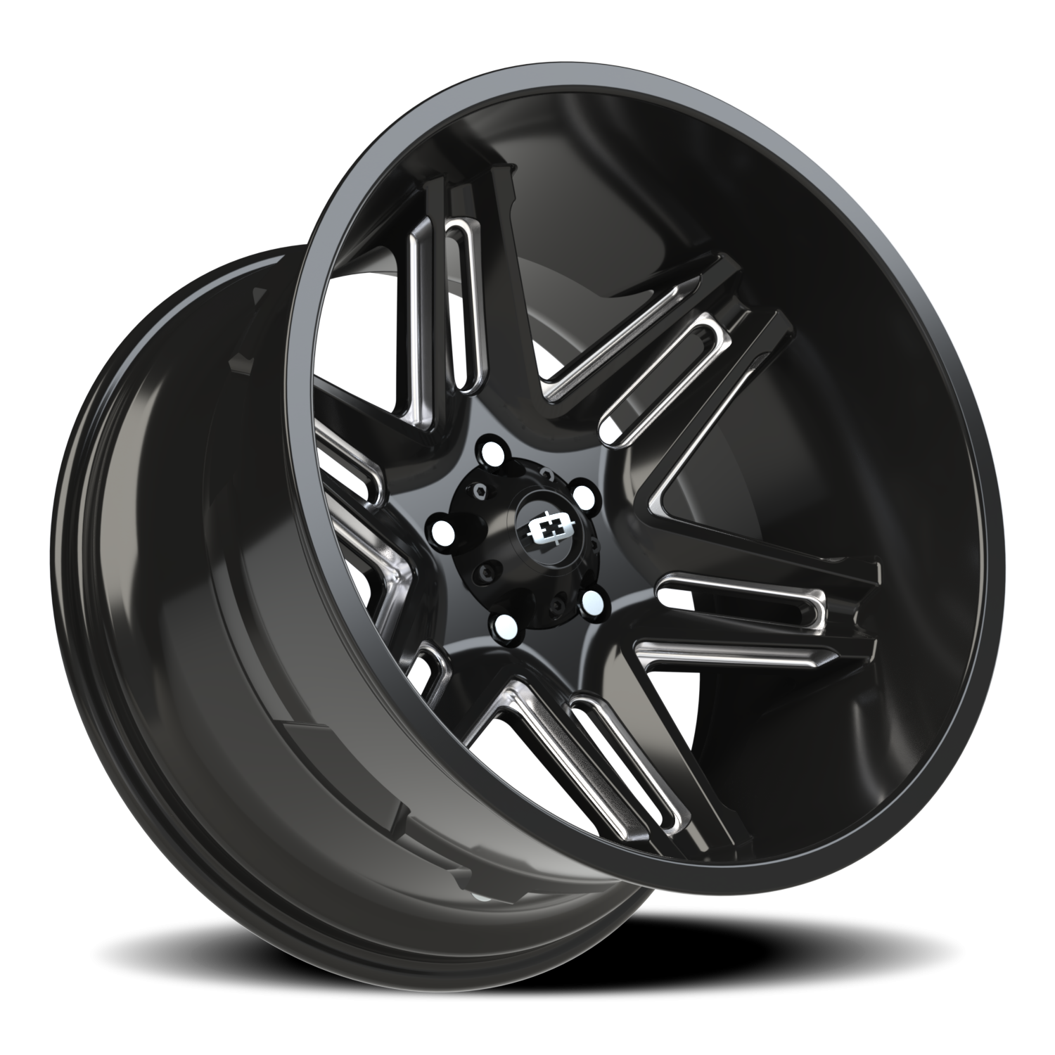 Vision Razor 20X12 Gloss Black Milled Spoke Wheel
