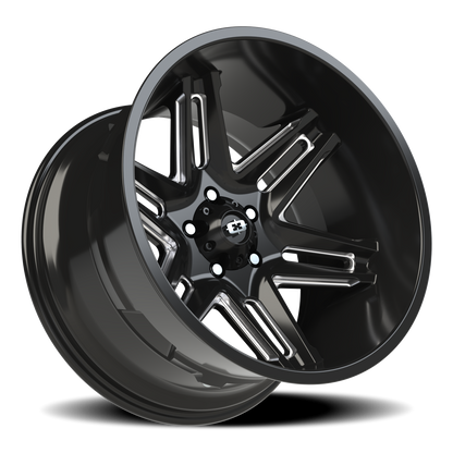 Vision Razor 20X12 Gloss Black Milled Spoke Wheel