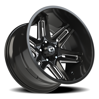 Vision Razor 20X12 Gloss Black Milled Spoke Wheel